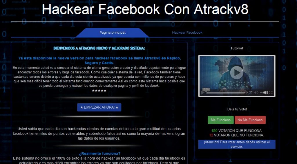 Hackear Facebook atrackv8